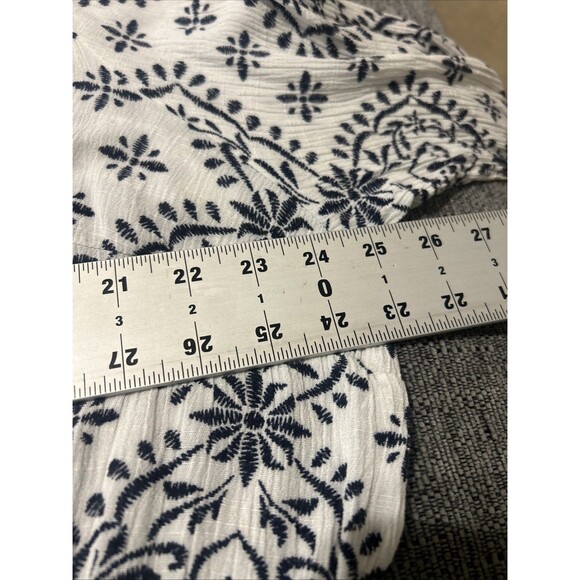 Lane Bryant Shirt 22 Black White Button Down Tunic Hi Low Peasant Casual Career - Picture 13 of 14